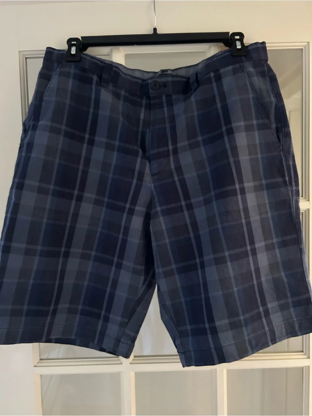 Banana Republic Blue Plaid Flat-Front Men's Shorts